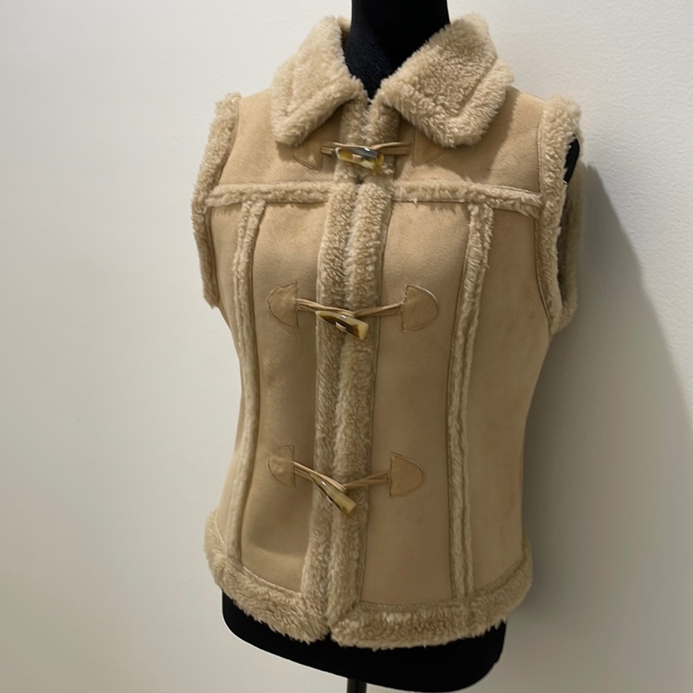 Tan vest faux suede